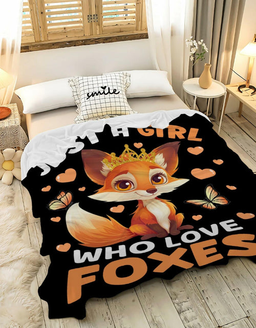 Load image into Gallery viewer, Just a Girl Who Loves Foxes Blanket Warm Soft Throw 40x50 Kids
