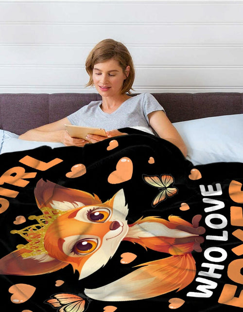 Load image into Gallery viewer, Just a Girl Who Loves Foxes Blanket Warm Soft Throw 40x50 Kids
