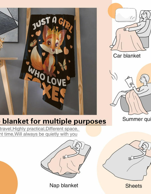 Load image into Gallery viewer, Just a Girl Who Loves Foxes Blanket Warm Soft Throw 40x50 Kids
