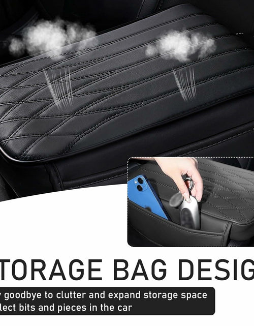 Load image into Gallery viewer, Yumfugu Car Center Console Armrest Cover Leather Memory Foam Beige 12.59x8.66
