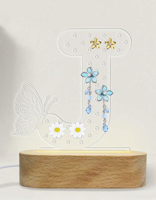 Load image into Gallery viewer, COSHAYSOO Earring Holder Organizer with Warm LED Light Acrylic Stand
