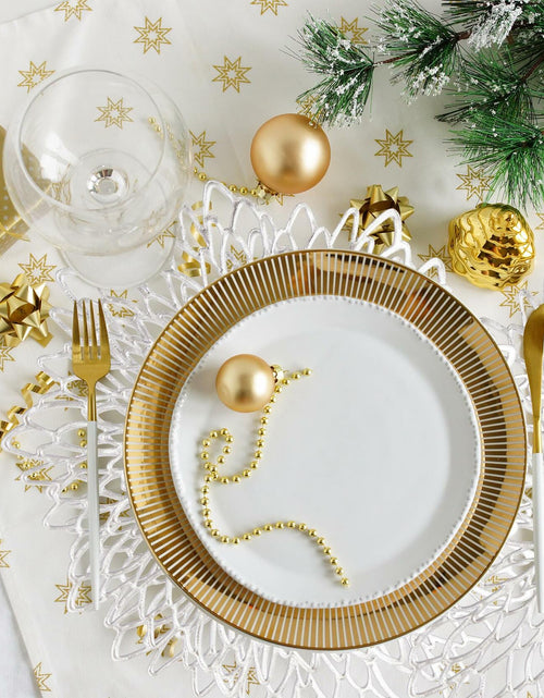 Load image into Gallery viewer, Defined Deco Silver Vinyl Placemats &amp; Coasters Set of 18 15" Round
