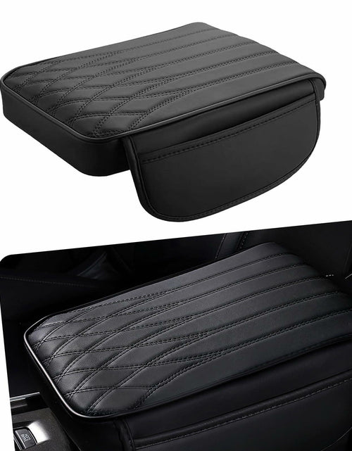Load image into Gallery viewer, Yumfugu Car Center Console Armrest Cover Leather Memory Foam Beige 12.59x8.66

