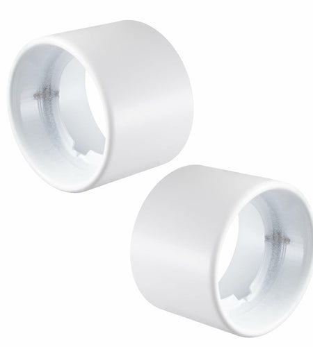 2Pcs Light Socket Shade Ring Metal Collar 1.5in Thread E26 E27 Ceramic White