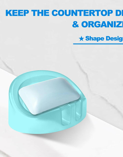 Load image into Gallery viewer, Self Draining Soap Dishes 2-Pack Waterfall Drainer Holder Blue Bathroom Kitchen
