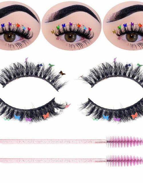 Load image into Gallery viewer, Miss Kiss Butterfly Russian Curl False Eyelashes 14MM Black 2 Pairs + 2 Brushes
