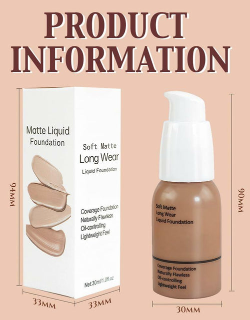 Load image into Gallery viewer, Matte Liquid Full Coverage Foundation 05#Tan 2 Pack Soft Matte 24HR Oil Control

