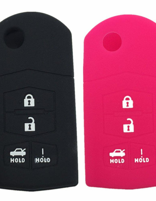 Load image into Gallery viewer, Ezzy Auto Silicone Key Fob Case 4 Buttons Black Pair Fit 3 5 6 CX-7
