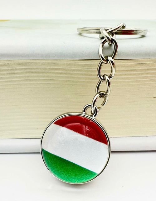 Load image into Gallery viewer, LLBFHH Hungary Flag Key Chain Stainless Steel Car Keyrings 3 Pcs
