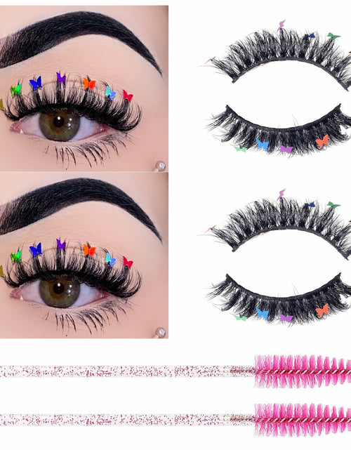 Load image into Gallery viewer, Miss Kiss Butterfly Russian Curl False Eyelashes 14MM Black 2 Pairs + 2 Brushes
