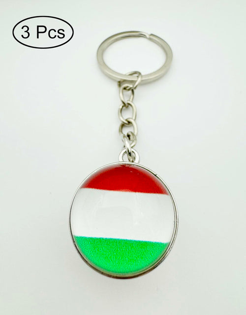Load image into Gallery viewer, LLBFHH Hungary Flag Key Chain Stainless Steel Car Keyrings 3 Pcs
