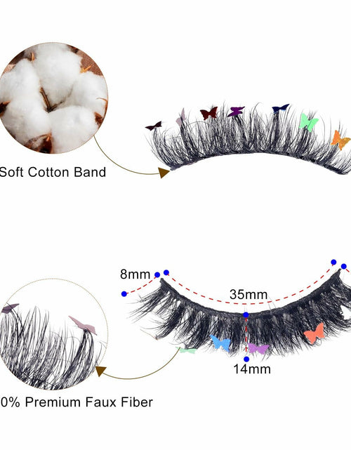 Load image into Gallery viewer, Miss Kiss Butterfly Russian Curl False Eyelashes 14MM Black 2 Pairs + 2 Brushes
