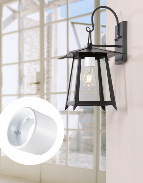 Load image into Gallery viewer, 2Pcs Light Socket Shade Ring Metal Collar 1.5in Thread E26 E27 Ceramic White
