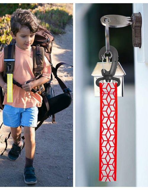 Load image into Gallery viewer, Grevosea 6Pcs Reflective Safety Key Chains Pendants Red Yellow Blue
