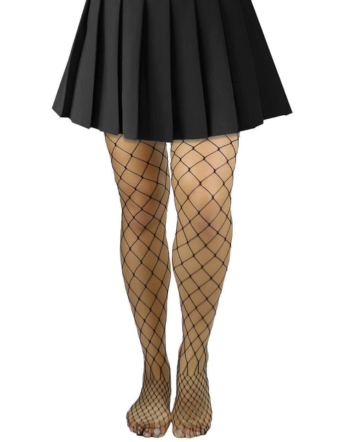 Load image into Gallery viewer, Lastclream Fishnet Tights High Waisted Sheer Pantyhose Plus Size Nude Size L
