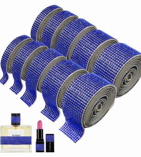 8 Rolls Rhinestone Ribbons Self Adhesive Diamond Bling 8 Yards DIY Crafts