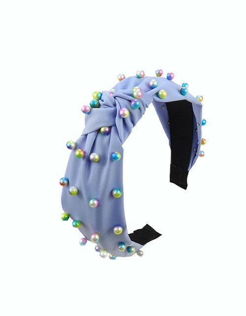 Load image into Gallery viewer, SMYAXUNW Colorful Pearl Knotted Hairband Gemstone Imitation Pearl Twist
