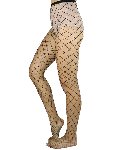 Load image into Gallery viewer, Lastclream Fishnet Tights High Waisted Sheer Pantyhose Plus Size Nude Size L
