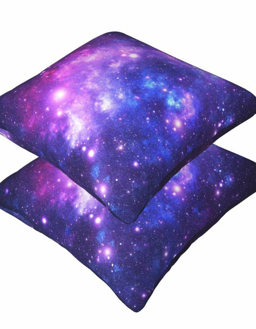 Load image into Gallery viewer, Tebjh Galaxy Star Pillow Covers 18x18 2-Pack Blue Nebula Throw Pillows

