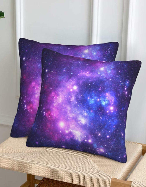 Load image into Gallery viewer, Tebjh Galaxy Star Pillow Covers 18x18 2-Pack Blue Nebula Throw Pillows
