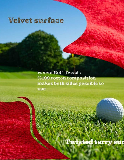 Load image into Gallery viewer, rsmon Cotton Golf Towels 20x17 Inch Red Navy Blue White Pack of 3
