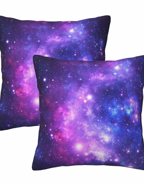 Load image into Gallery viewer, Tebjh Galaxy Star Pillow Covers 18x18 2-Pack Blue Nebula Throw Pillows
