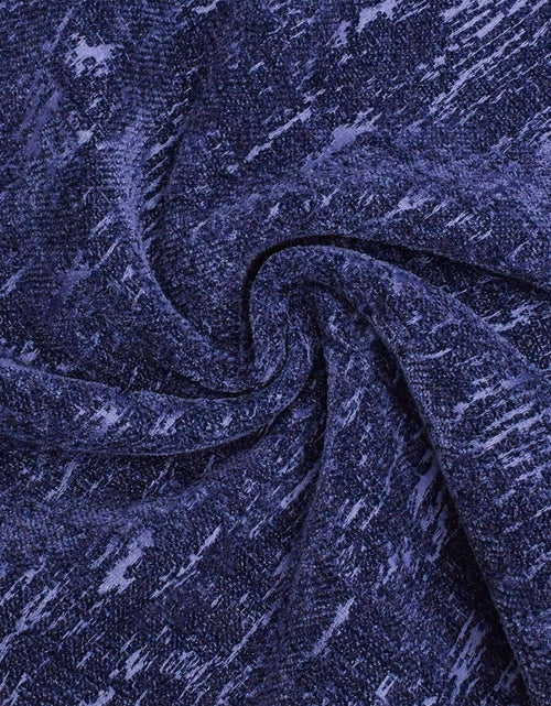 Load image into Gallery viewer, CaliTime Marbling Jacquard Chenille Throw Pillow Cases 12x20 Navy Blue 2 Pack
