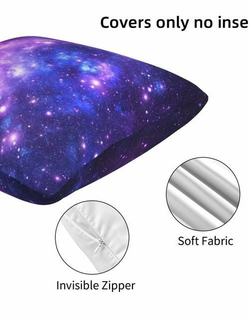 Load image into Gallery viewer, Tebjh Galaxy Star Pillow Covers 18x18 2-Pack Blue Nebula Throw Pillows
