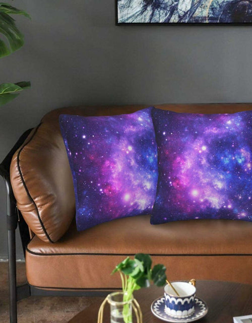 Load image into Gallery viewer, Tebjh Galaxy Star Pillow Covers 18x18 2-Pack Blue Nebula Throw Pillows

