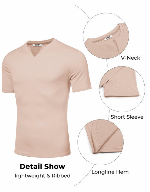 Load image into Gallery viewer, COOFANDY Mens Muscle Slim Fit Gym Shirt Short Sleeve Beige Size XL
