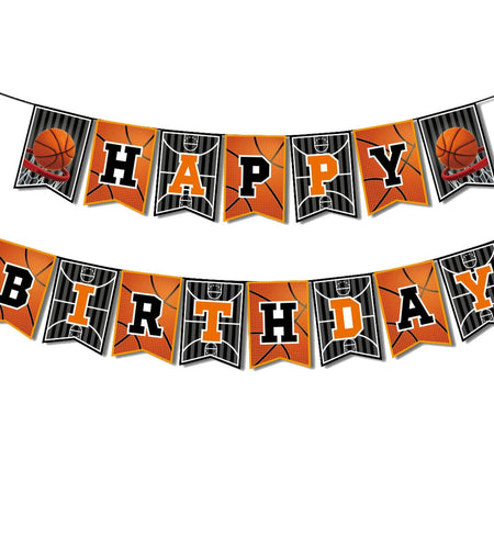 GLASNES Basketball Birthday Banner Happy Birthday Party Decoration