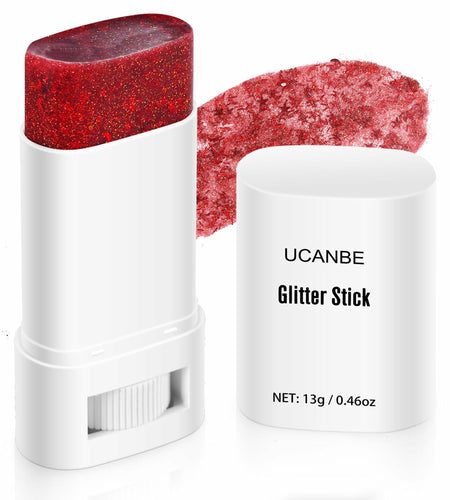 UCANBE Red Body Glitter Stick Chunky Makeup for Face Hair Lips