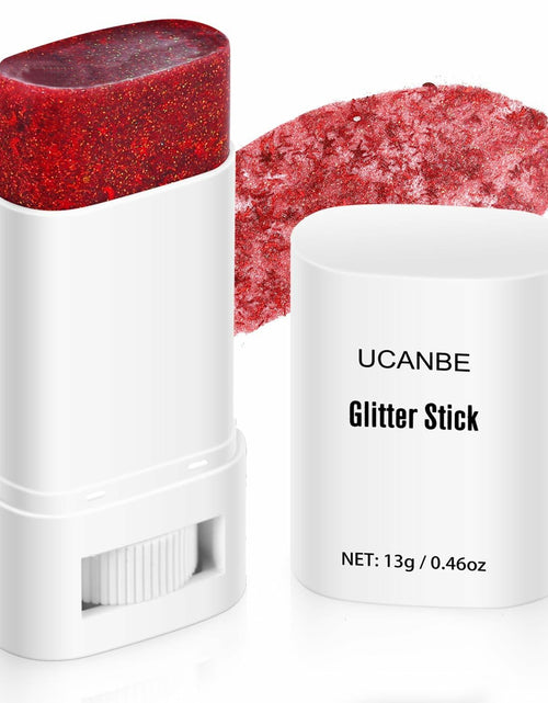 Load image into Gallery viewer, UCANBE Red Body Glitter Stick Chunky Makeup for Face Hair Lips
