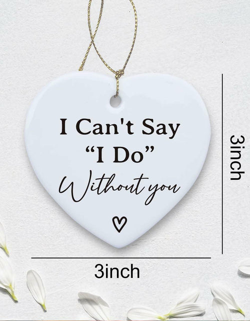 Load image into Gallery viewer, Bridesmaid Maid of Honor Heart Ceramic Ornament Wedding Gift
