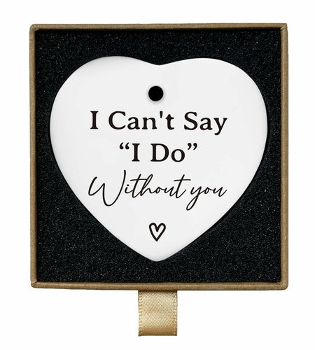 Bridesmaid Maid of Honor Heart Ceramic Ornament Wedding Gift