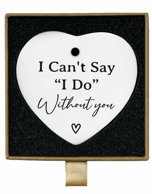 Load image into Gallery viewer, Bridesmaid Maid of Honor Heart Ceramic Ornament Wedding Gift
