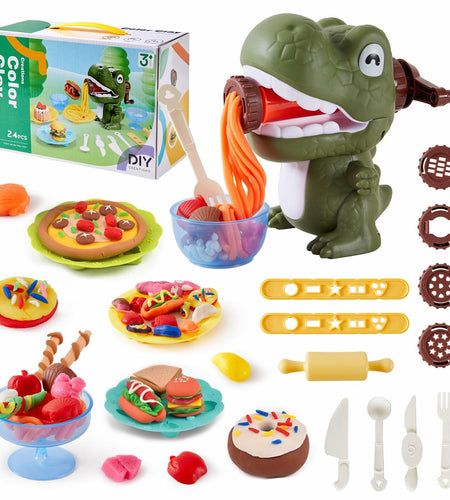 Play Dough Dinosaur Set Bulk Pack Noodle Maker Toy Kids Ages 4-8
