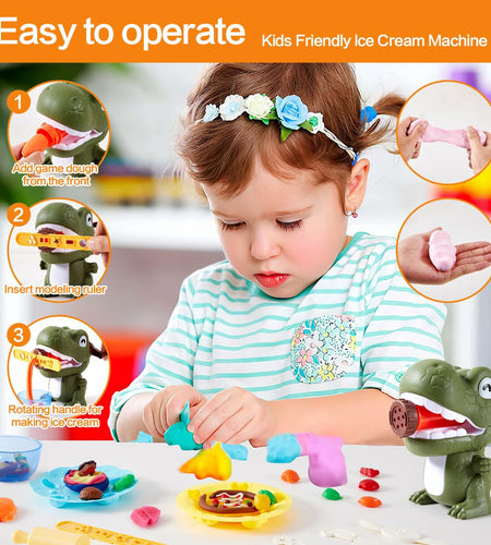 Play Dough Dinosaur Set Bulk Pack Noodle Maker Toy Kids Ages 4-8