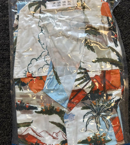 APTRO Hawaiian Shirt Men Tropical Short Sleeve Button Down Shirt Size 2X