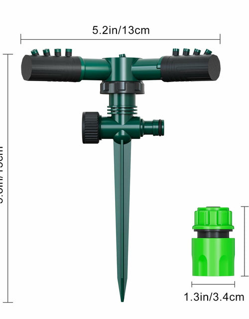 Load image into Gallery viewer, Gyrivav 360° Rotating Metal Lawn Sprinkler Fits 1/2'' Hose Heavy Duty
