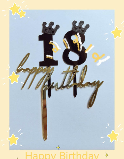Load image into Gallery viewer, Large Number 6 Cake Topper Black Crown Birthday Anniversary Party Decor
