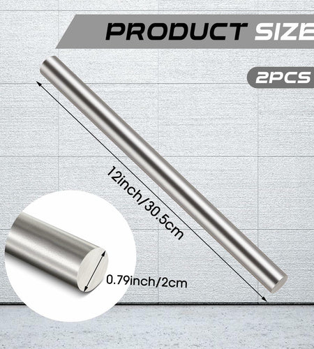 [Like New] Zonon Steel Cold Rolled Round Bar 0.79" Dia x 12" Length Mild Steel 2 Pcs