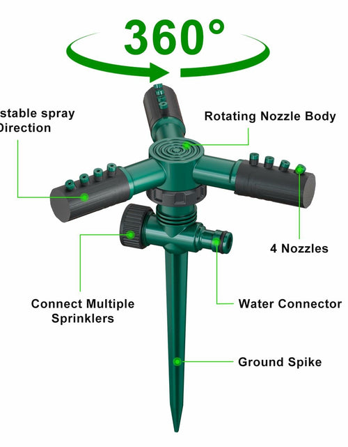 Load image into Gallery viewer, Gyrivav 360° Rotating Metal Lawn Sprinkler Fits 1/2'' Hose Heavy Duty
