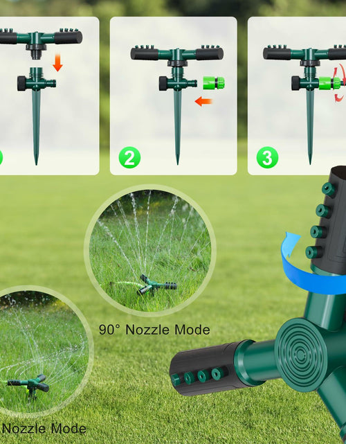 Load image into Gallery viewer, Gyrivav 360° Rotating Metal Lawn Sprinkler Fits 1/2'' Hose Heavy Duty
