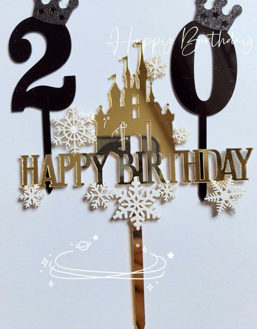 Load image into Gallery viewer, Large Number 6 Cake Topper Black Crown Birthday Anniversary Party Decor
