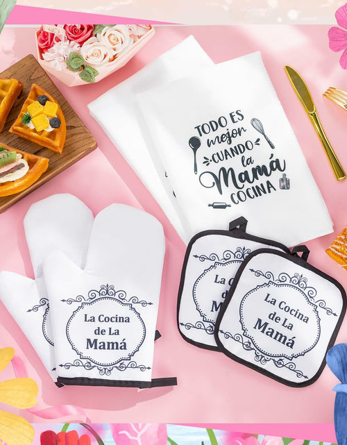 Load image into Gallery viewer, Teenyyou Kitchen Set 5 Pcs Dish Towels Oven Pads Pot Holder Oven Mitt
