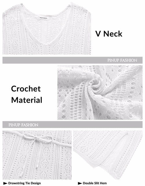 Load image into Gallery viewer, Pinup Fashion Crochet Swim Cover Up Dress White Size S-XXL
