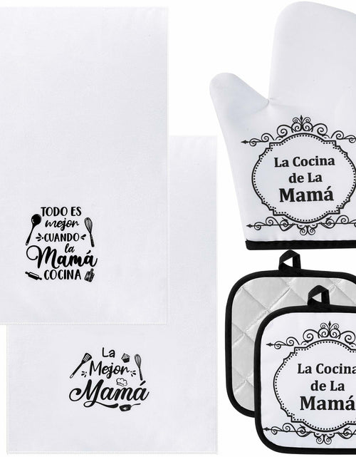 Load image into Gallery viewer, Teenyyou Kitchen Set 5 Pcs Dish Towels Oven Pads Pot Holder Oven Mitt
