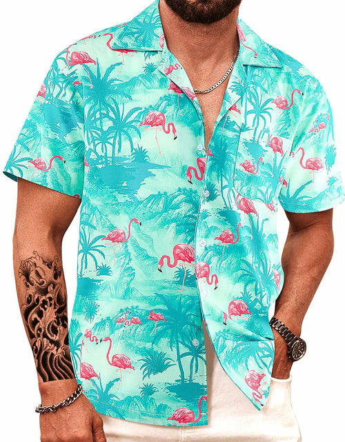 Load image into Gallery viewer, APTRO Hawaiian Shirt Men Tropical Short Sleeve Button Down Shirt Size 2X
