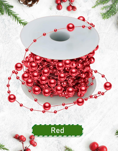 Load image into Gallery viewer, Ecally 250ft Plastic Beads Garland Chain Roll Red Wedding Decoration
